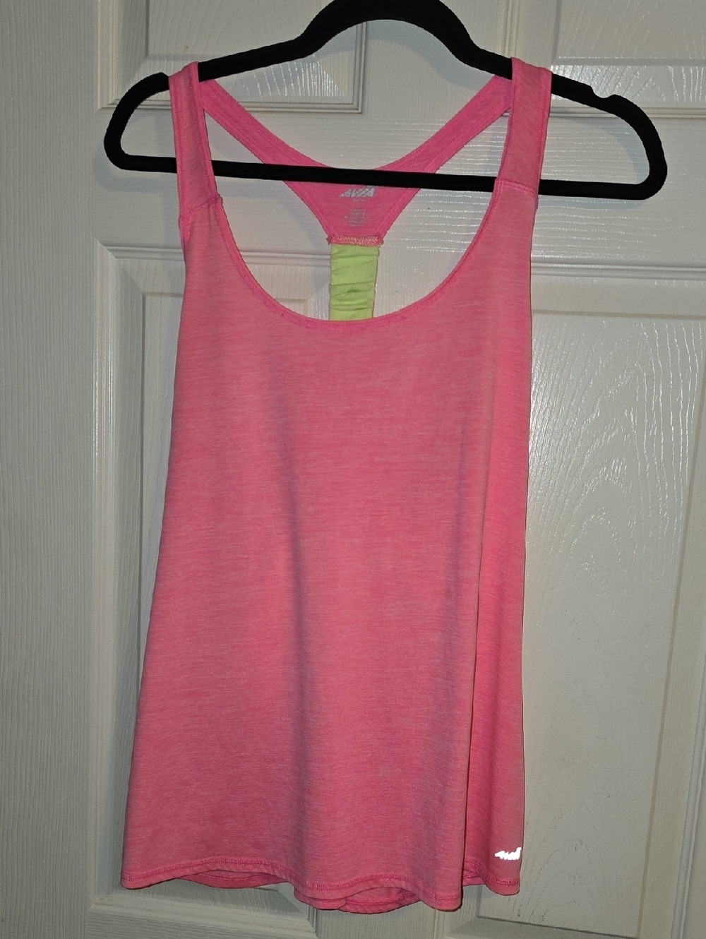 Avia Pink Racerback Tank with Lime Back Detail